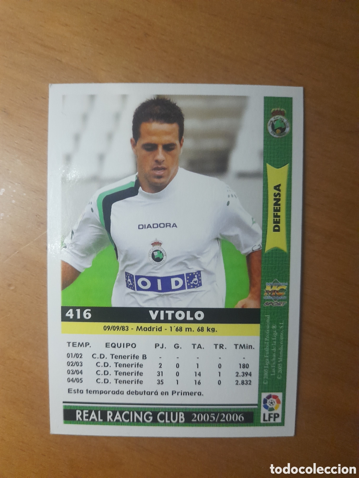 Cromos de f&uacute;tbol: N&deg;416 Vitoro Mundicromo Liga 2005/2006