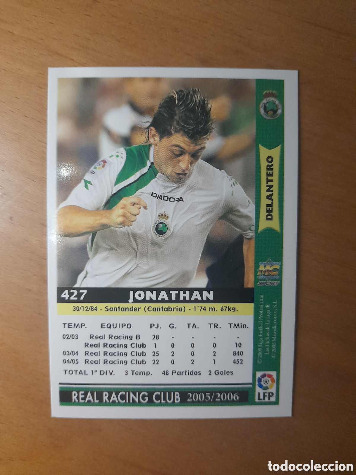 Cromos de F&uacute;tbol: N&deg;427 Jonathan Mundicromo Liga 2005/2006