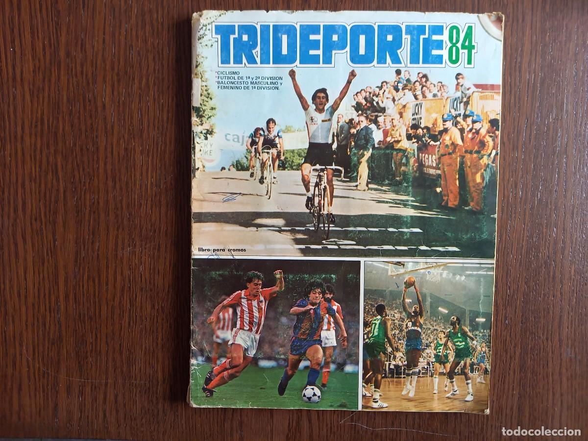 Cromos de F&uacute;tbol: &Aacute;lbum trideporte 84, ediciones Fher, futbol, ciclismo y baloncesto.