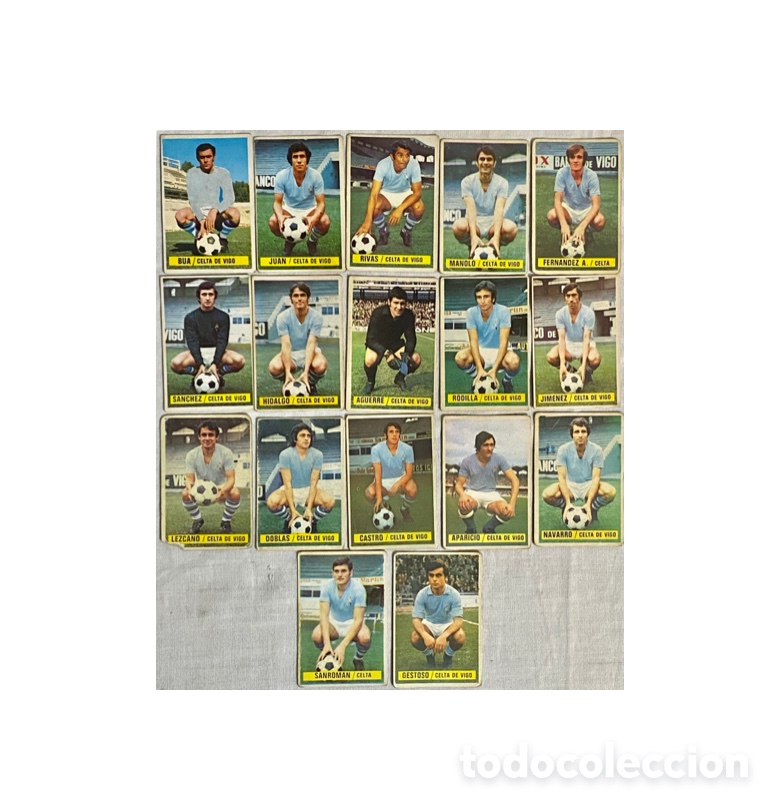 Cromos de Futebol: 17 CROMOS LIGA 1974, CELTA DE VIGO CLUB DE F&Uacute;TBOL.
