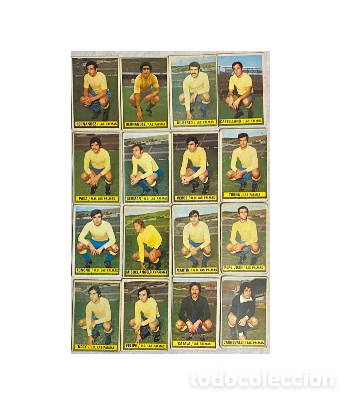 Cromos de Futebol: 16 CROMOS LIGA 1974, UNI&Oacute;N DEPORTIVA LAS PALMAS CLUB DE F&Uacute;TBOL. EDICIONES ESTE.