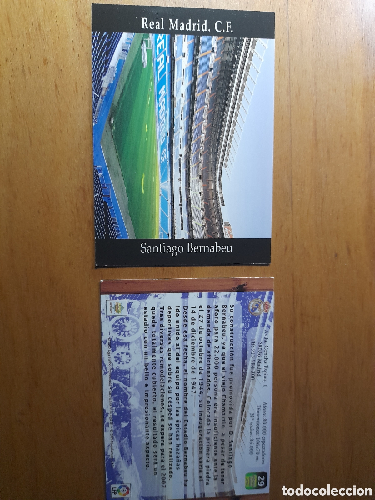 Cromos de f&uacute;tbol: N&deg;29 Estadio Santiago Bernabeu Mundicromo Liga 2005/2006
