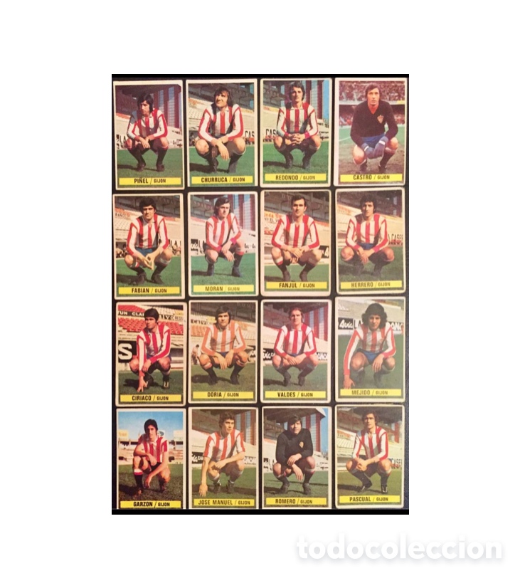 Cromos de F&uacute;tbol: 1974, SPORTING DE GIJ&Oacute;N CLUB DE F&Uacute;TBOL. 16 cromos de f&uacute;tbol. Ediciones Este.