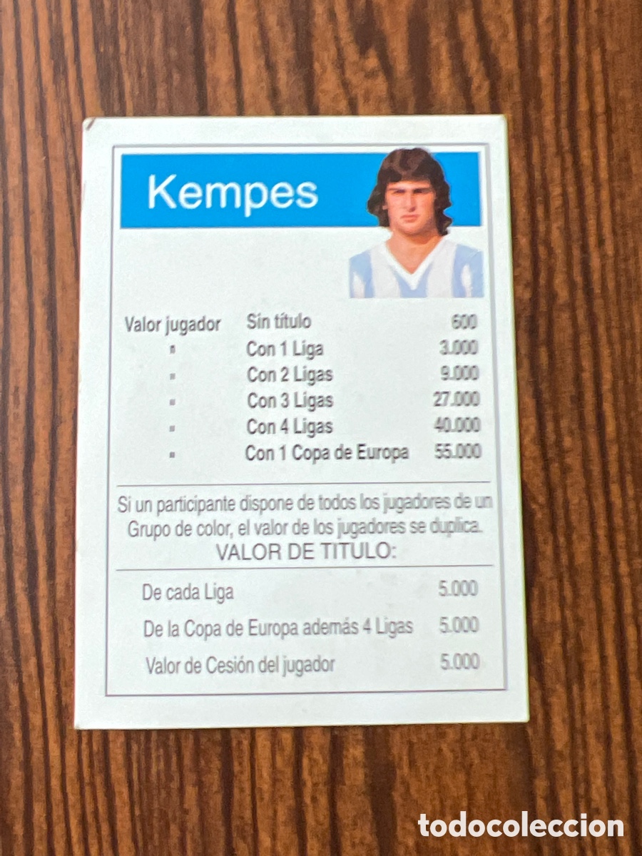 Cromos de F&uacute;tbol: C328.. CROMO DE F&Uacute;TBOL CARTA DE JUEGO CEDIDO KEMPES