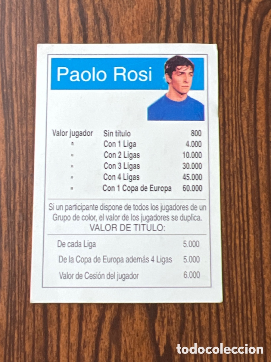 Football Stickers: C331. CROMO DE F&Uacute;TBOL CARTA DE JUEGO CEDIDO PAOLO ROSI