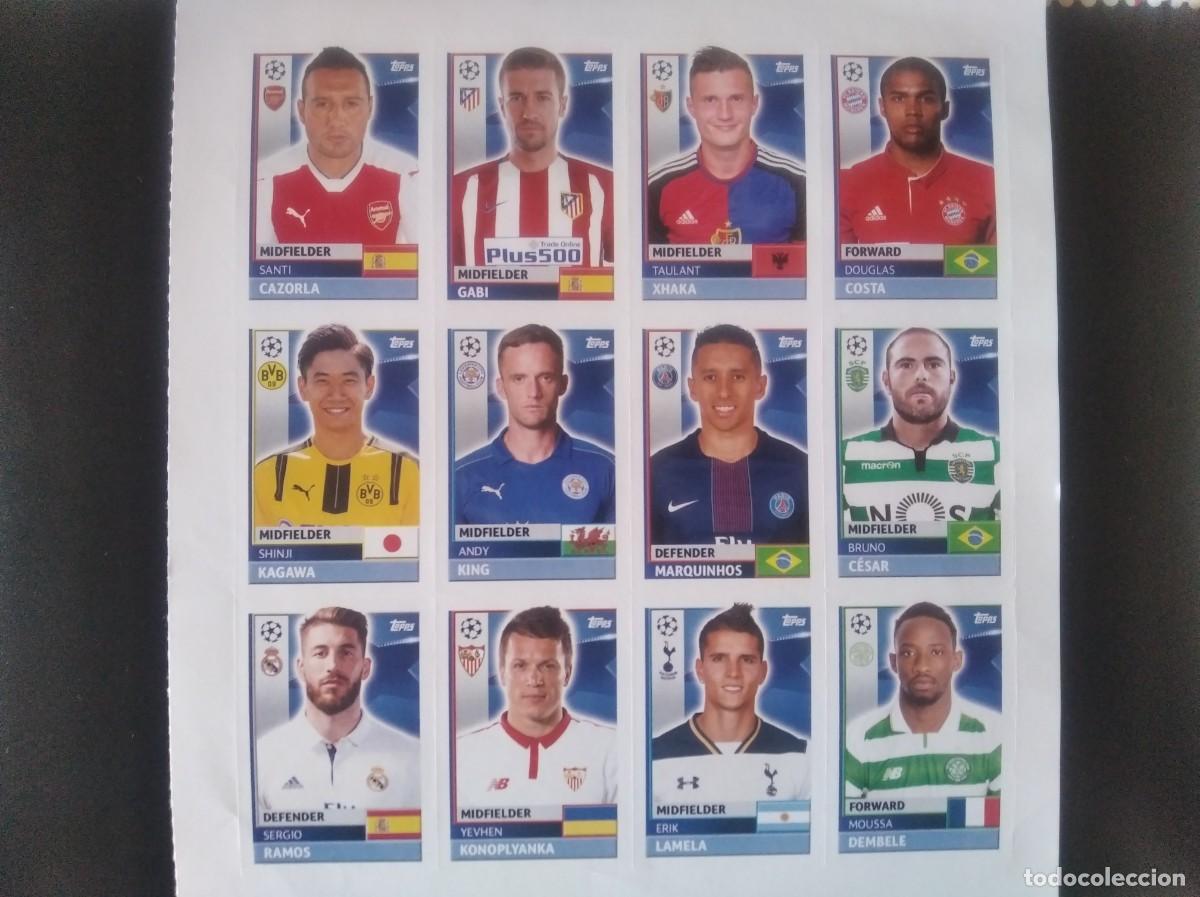 Cromos de f&uacute;tbol: UEFA CHAMPIONS LEAGUE 2016/17 (LAMINA DE CROMOS).