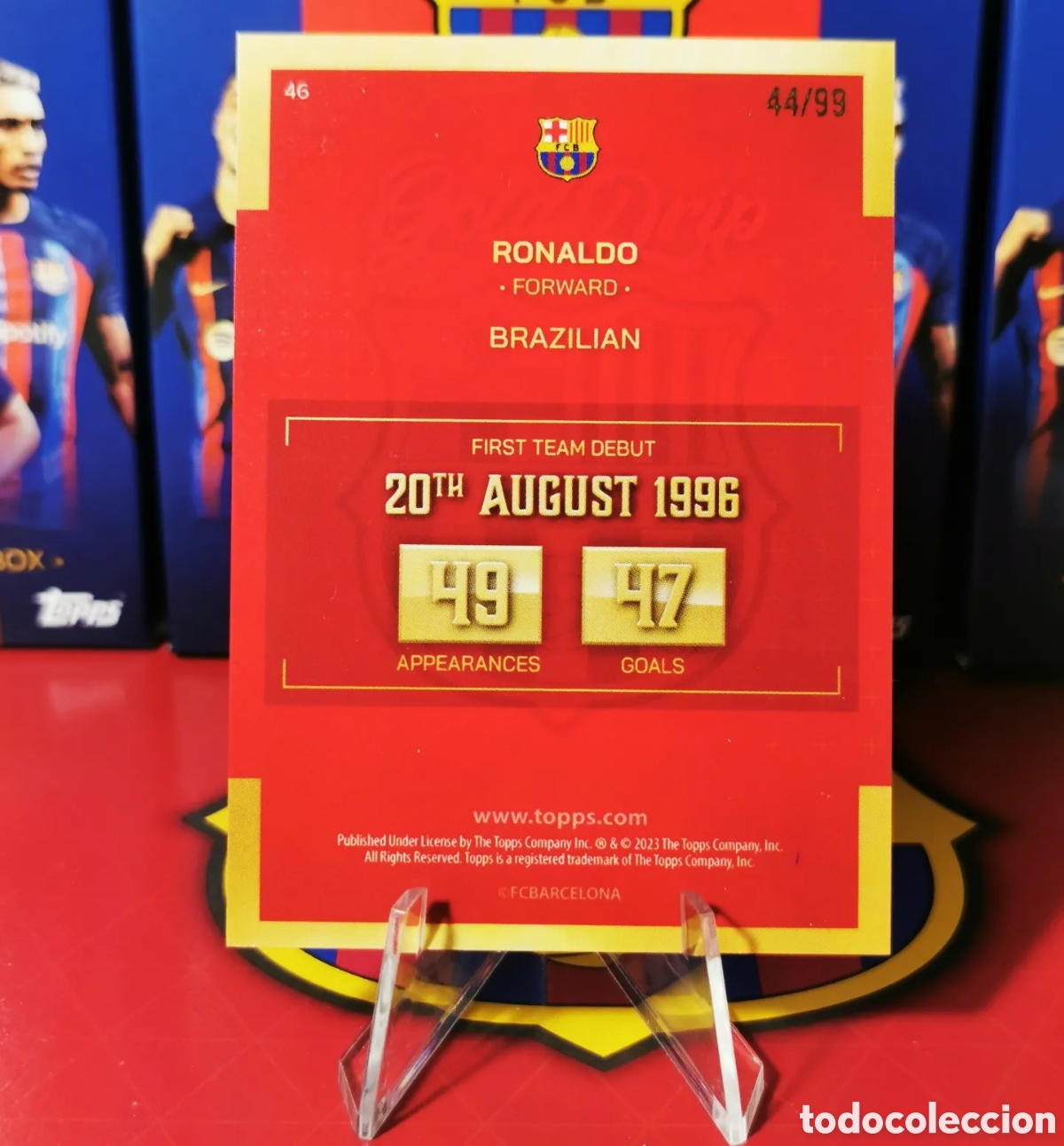 Ronaldo Nazario Gold Drip Soccer Card 2022-2023 FC Barcelona