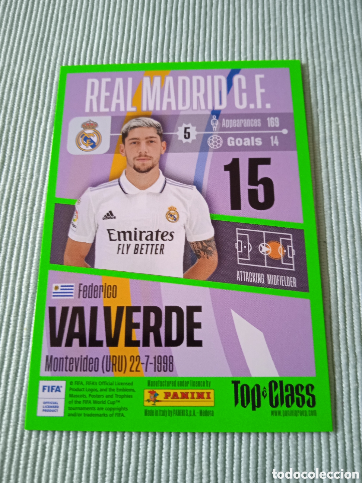 Cromos de f&uacute;tbol: Valverde Real Madrid top Class - Foto 2