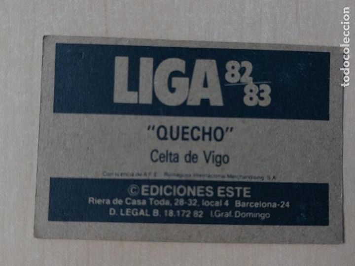 Cromos de f&uacute;tbol: EDICIONES ESTE 82 83 - QUECHO - CROMO - REAL CELTA DE VIGO - Foto 2