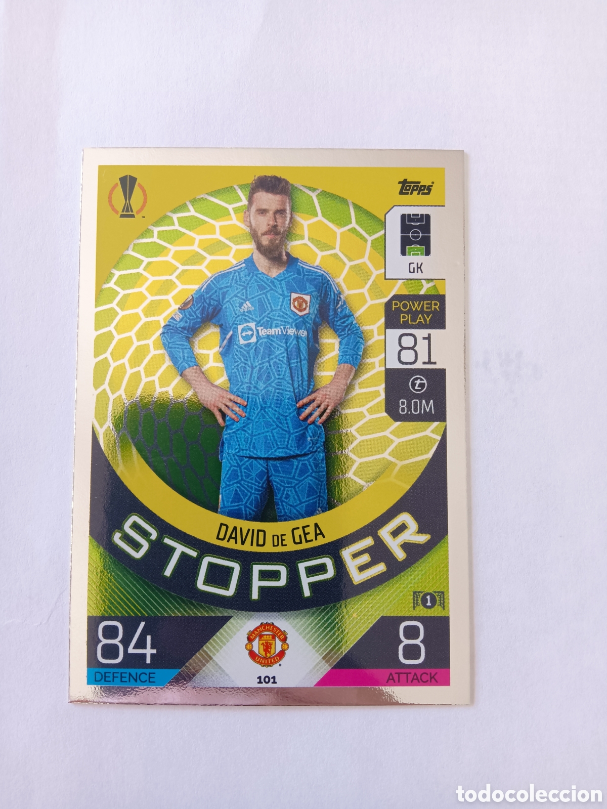 Fu&szlig;ball-Sticker: 101 De Gea Stopper Manchester United TOPPS MATCH ATTAX 22/23