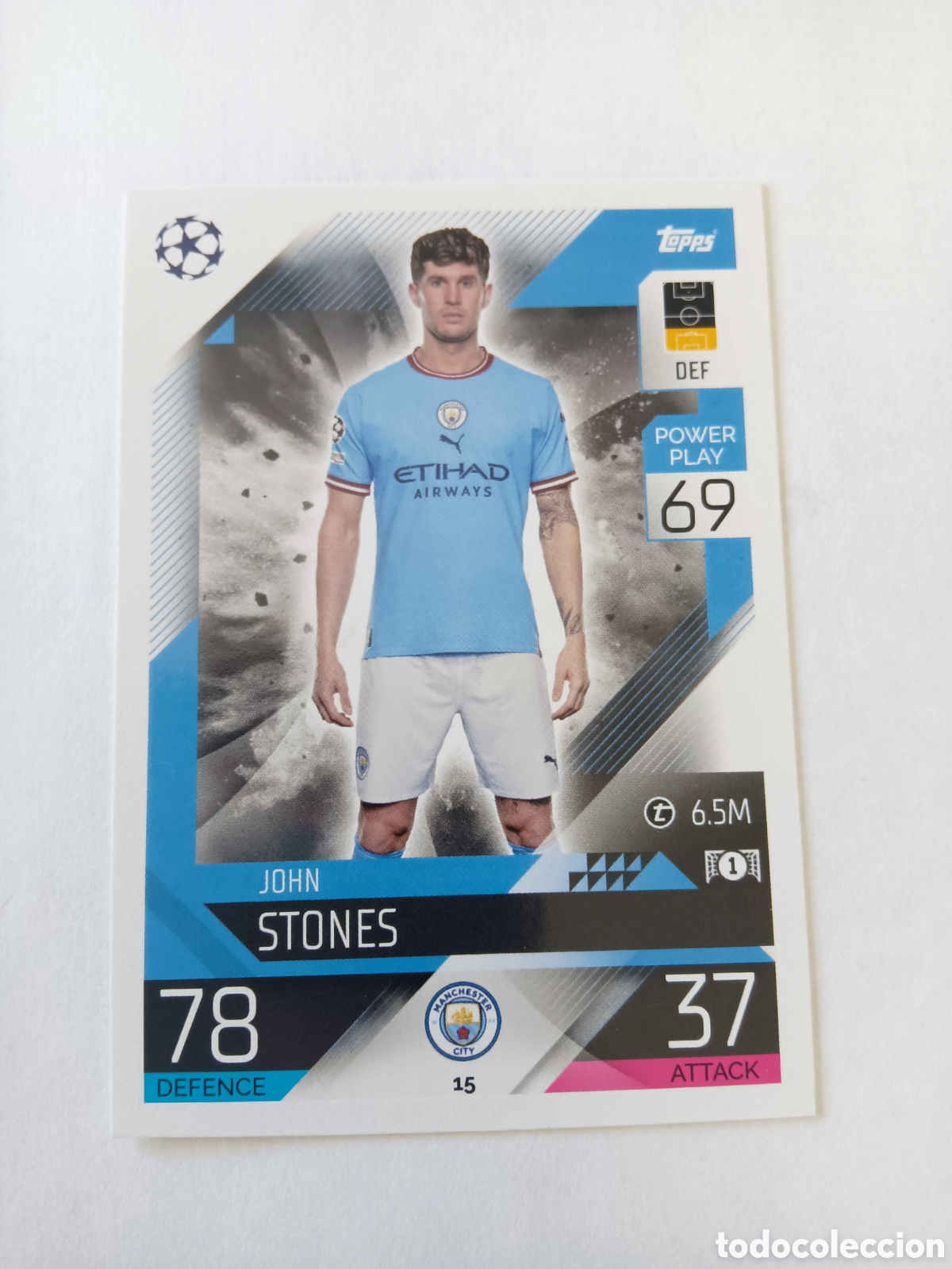 Football Stickers: 15 Stones Manchester City TOPPS MATCH ATTAX 22/23