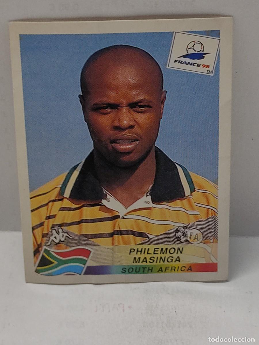 Fu&szlig;ball-Sticker: Cromo FRANCIA 98 1998 PANINI DANONE- SUD&Aacute;FRICA - PHILEMON MASINGA - no pegado