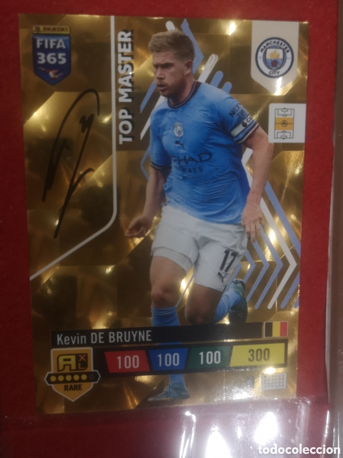 Cromos de f&uacute;tbol: FIFA 365 ADRENALYN 2023 TOP MASTER DE BRUYNE FIRMADA 3 MANCHESTER CITY