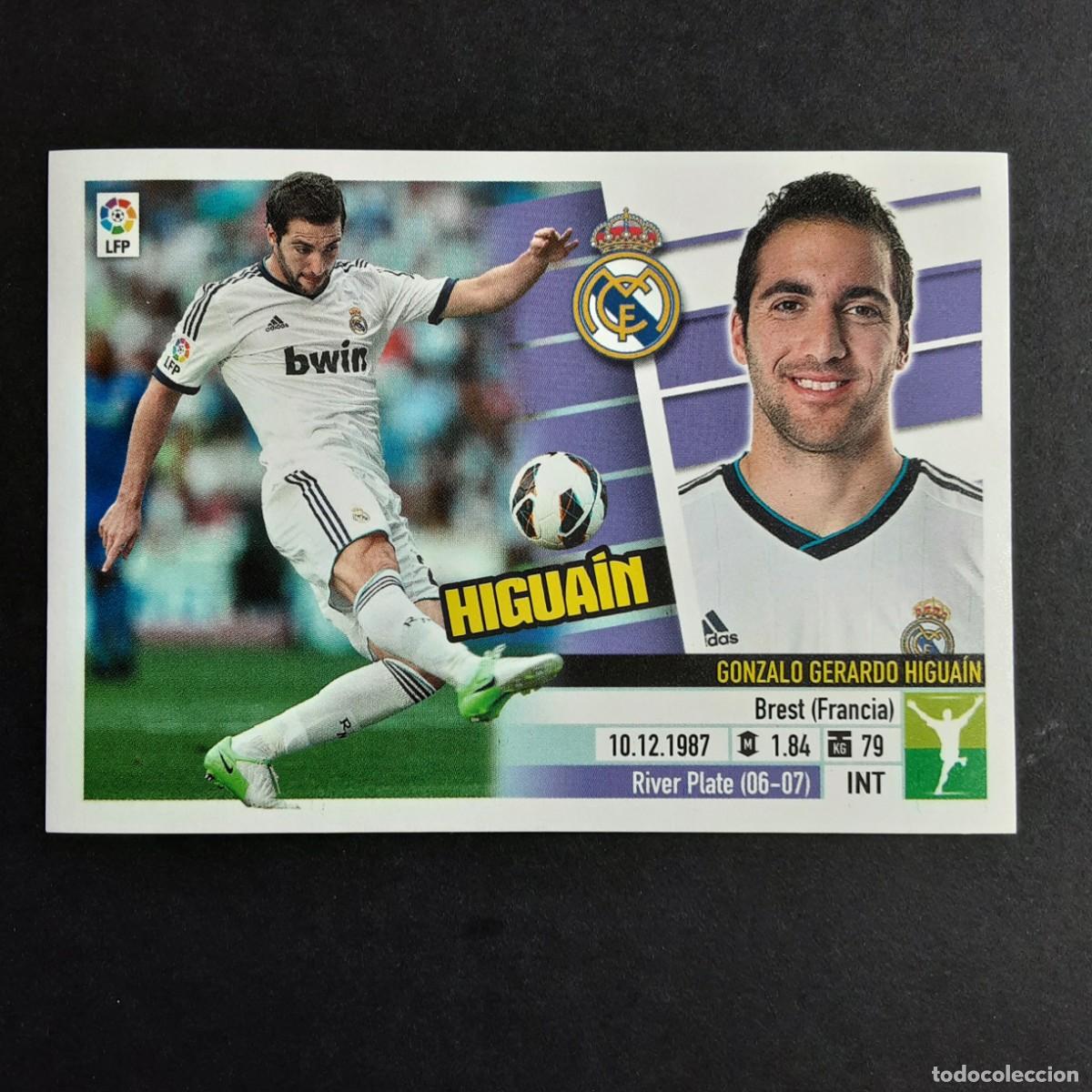Cromos de f&uacute;tbol: CROMO LIGA 2013 2014 13 14 COLECCIONES ESTE PANINI N&ordm;14B HIGUAIN-R.MADRID VERSION MATE NUNCA PEGADO