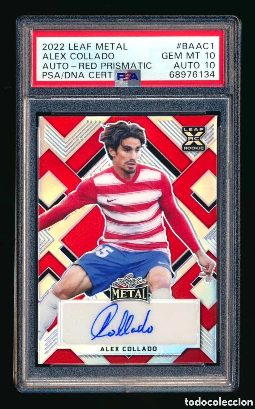 Cromos de f&uacute;tbol: ALEX COLLADO. AUTOGRAFO. LEAF METAL 1/5 DOBLE 10