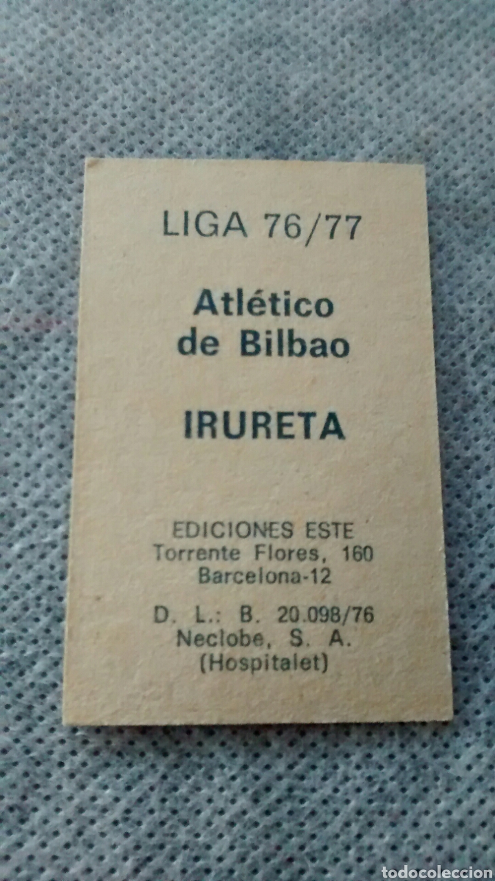 Cromos de f&uacute;tbol: IRURETA EDICIONES ESTE 76 77 - Foto 2