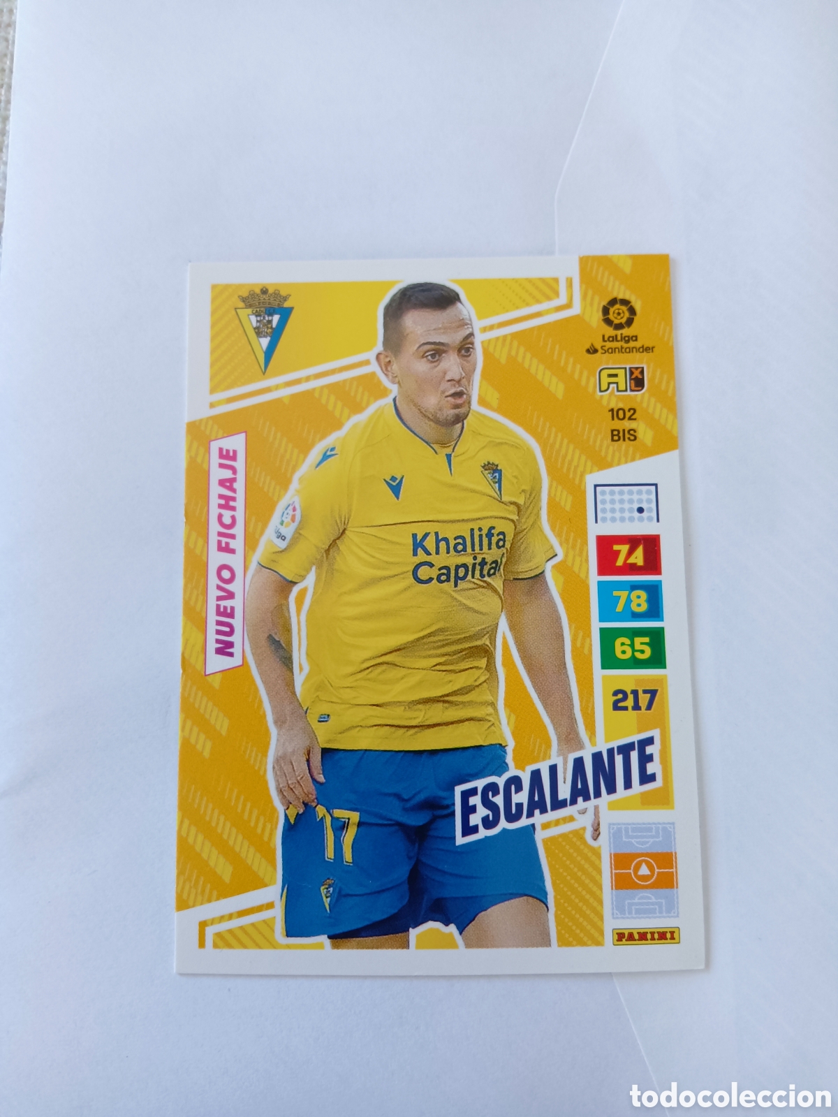 Fu&szlig;ball-Sticker: 102 BIS Escalante Nuevo Fichaje C&aacute;diz ADRENALYN XL 2022 2023