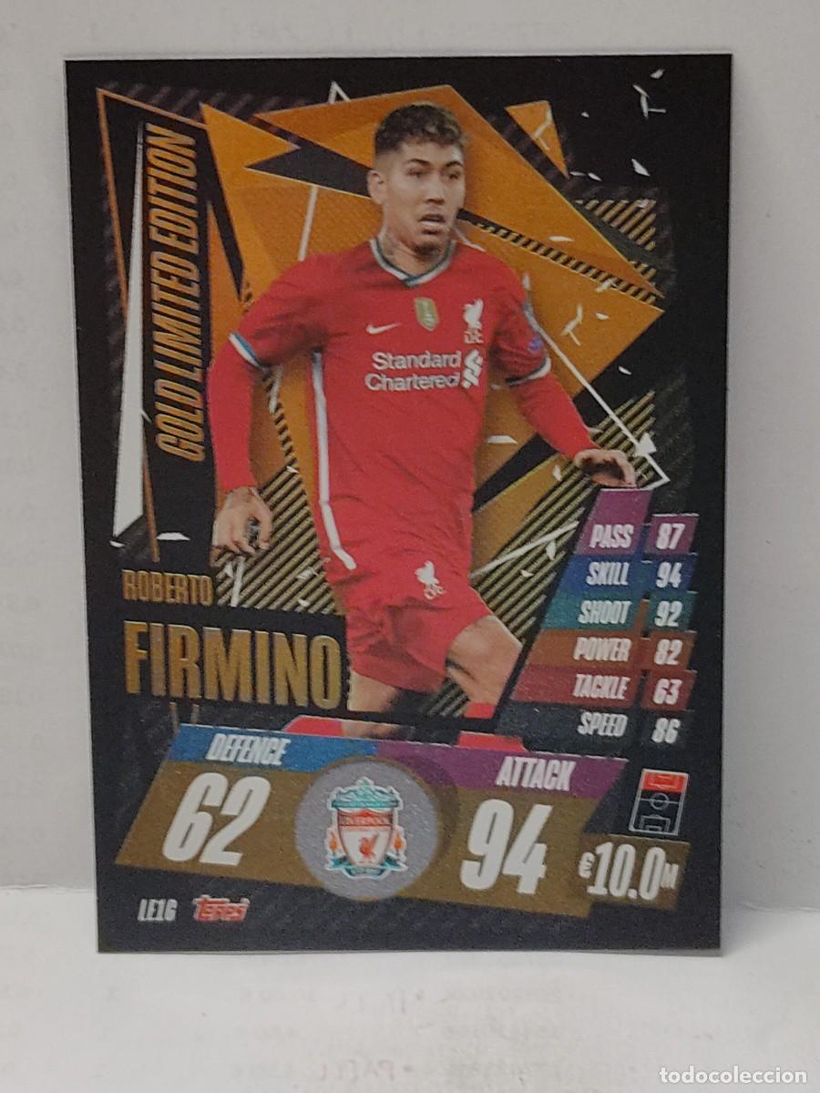 Figurine di Calcio: Cromo TOPPS MATCH ATTAX UEFA CHAMPIONS LEAGUE 2020 2021 20/21 - GOLD LIMITED EDITION - FIRMINO LE1G