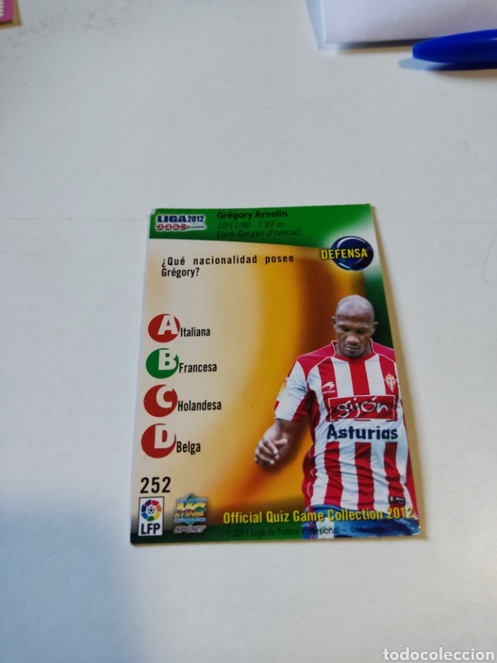 Cromos de f&uacute;tbol: Cromo liga 2012 Gregory, Sporting de Gij&oacute;n - Foto 2
