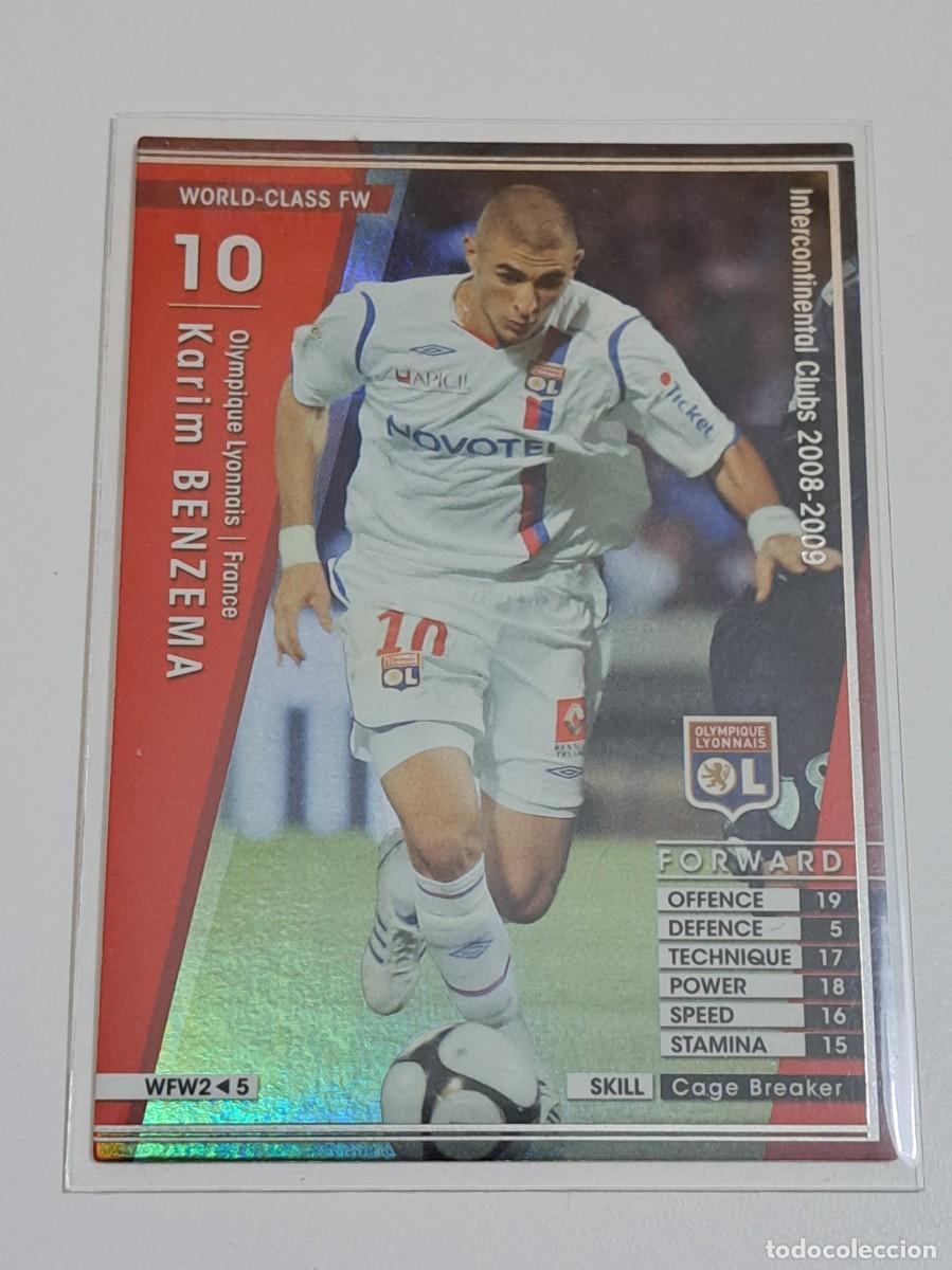 Figurine di Calcio: CROMO CARD WCCF LIGA 2008-09 PANINI DE JAP&Oacute;N OLYMPIQUE LYON BENZEMA WORLD CLASS FW