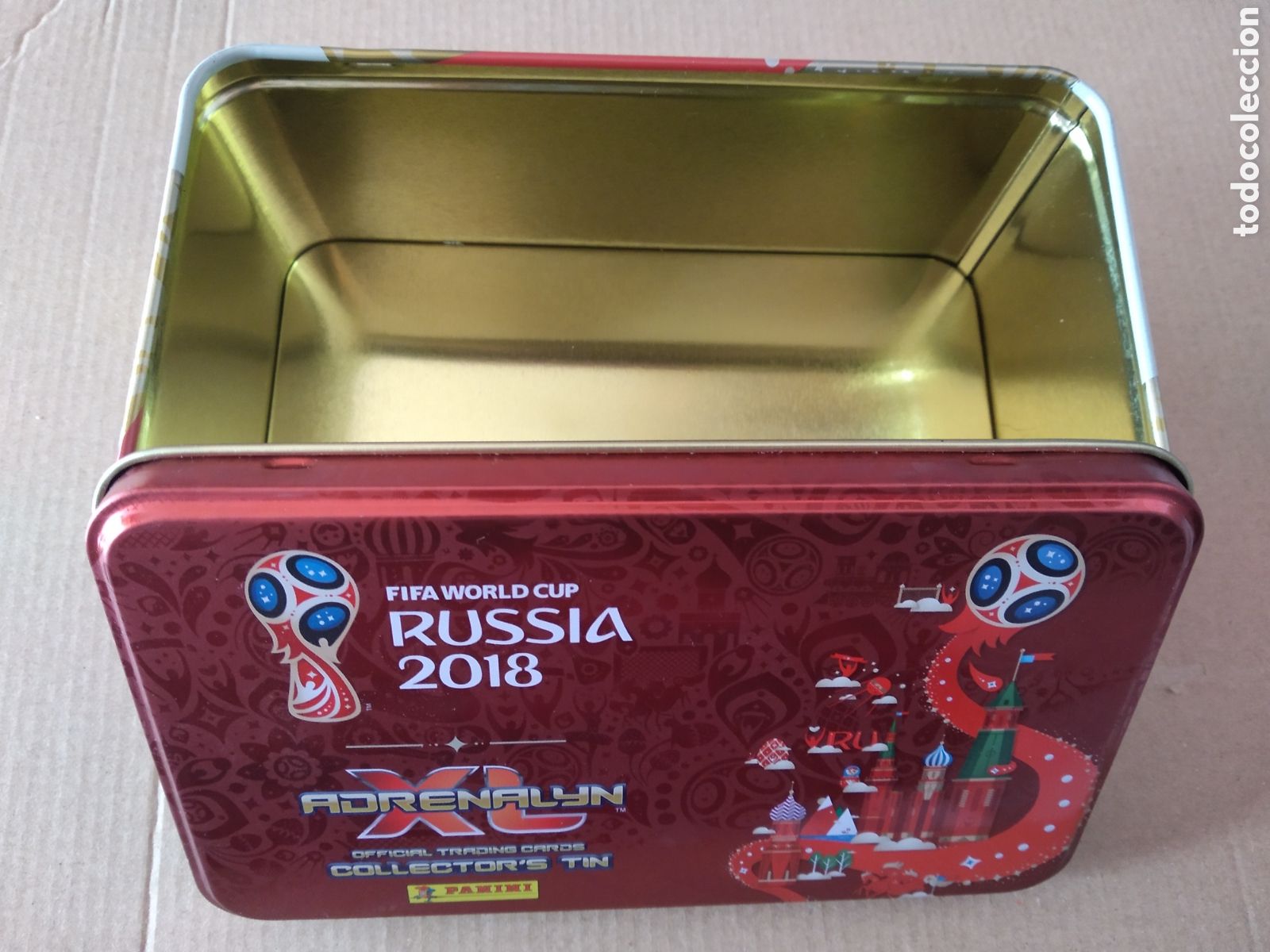 Cromos de f&uacute;tbol: CAJA METAL VACIA TIN BOX LATA CROMO MUNDIAL 2018 ADRENALYN PANINI TARJETA FUTBOL WORLD CUP RUSIA