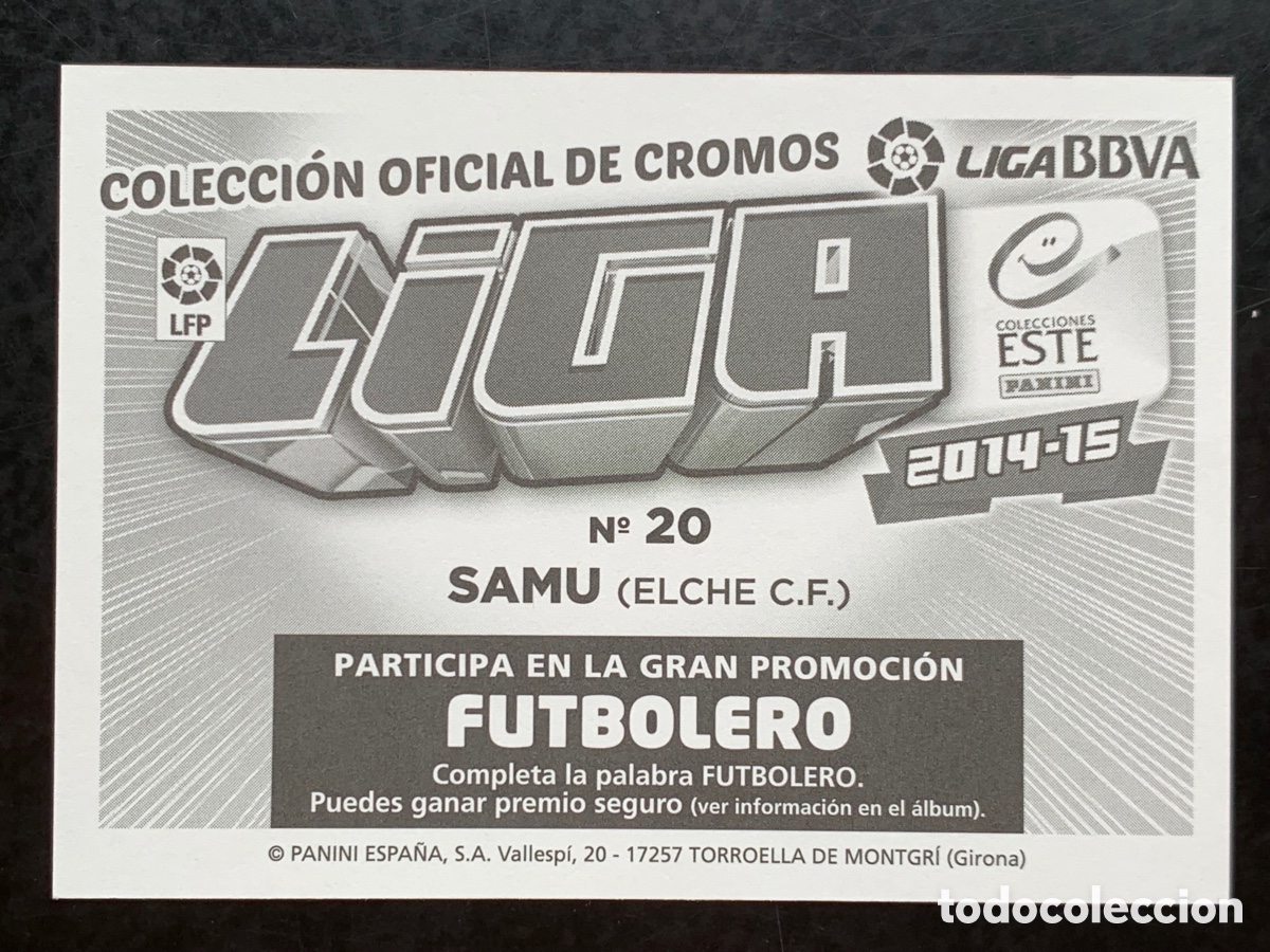 Cromos de f&uacute;tbol: Samu Elche Liga Este 2014/15 - Foto 2
