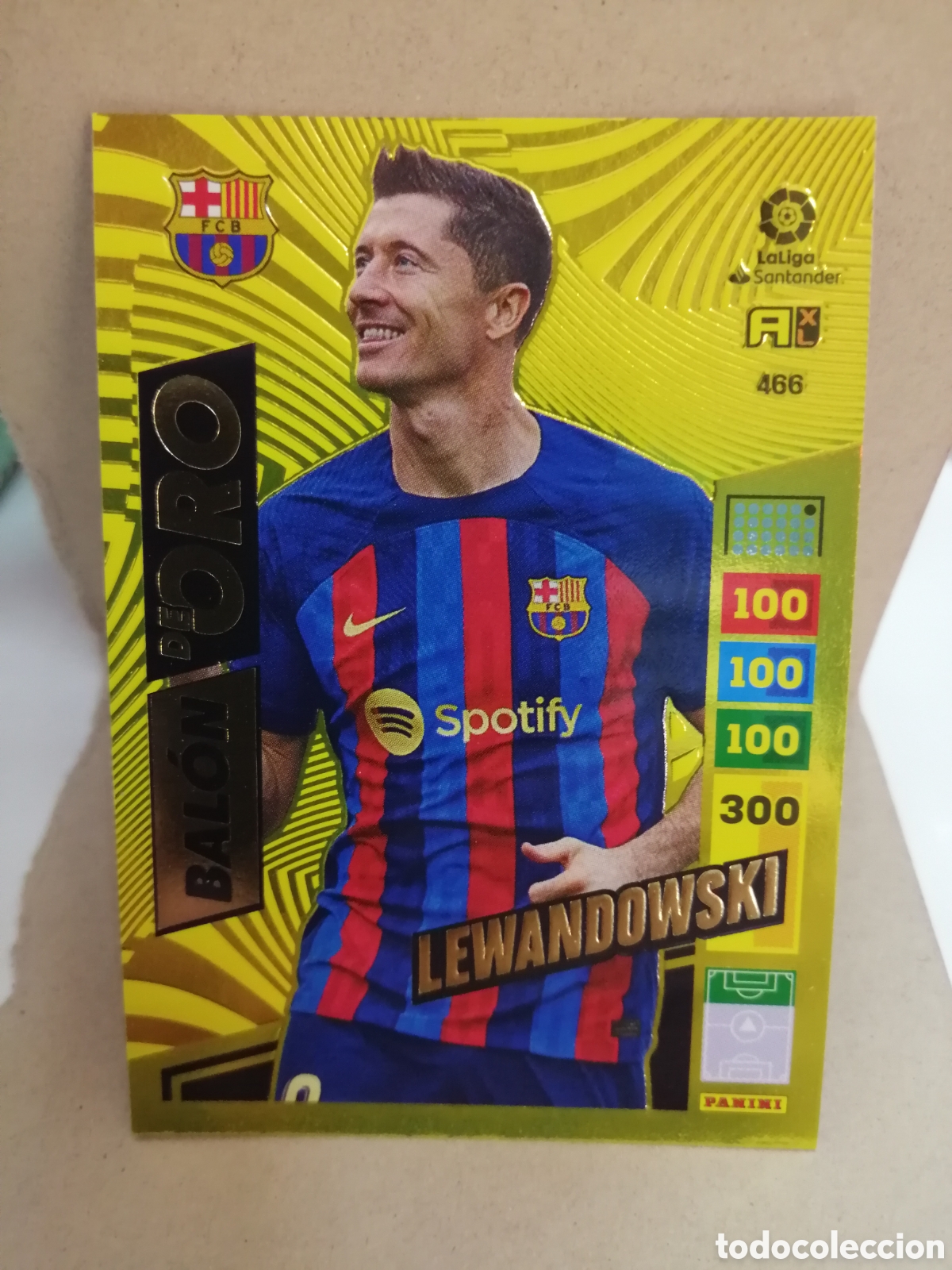 Cromos de f&uacute;tbol: ADRENALYN XL 2022 2023 BALON DE ORO LEWANDOWSKI 466 BARCELONA