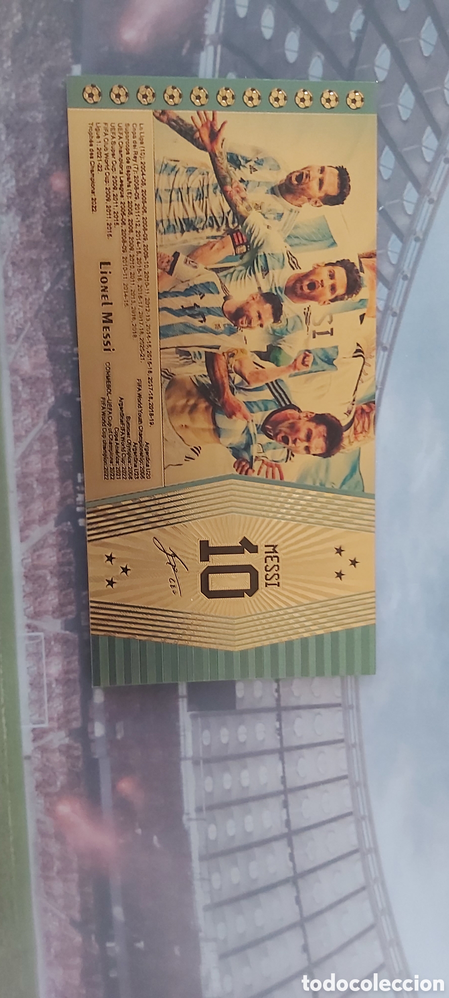 Cromos de f&uacute;tbol: Messi , argentina !! !!! Billete ... World cup!! - Foto 4
