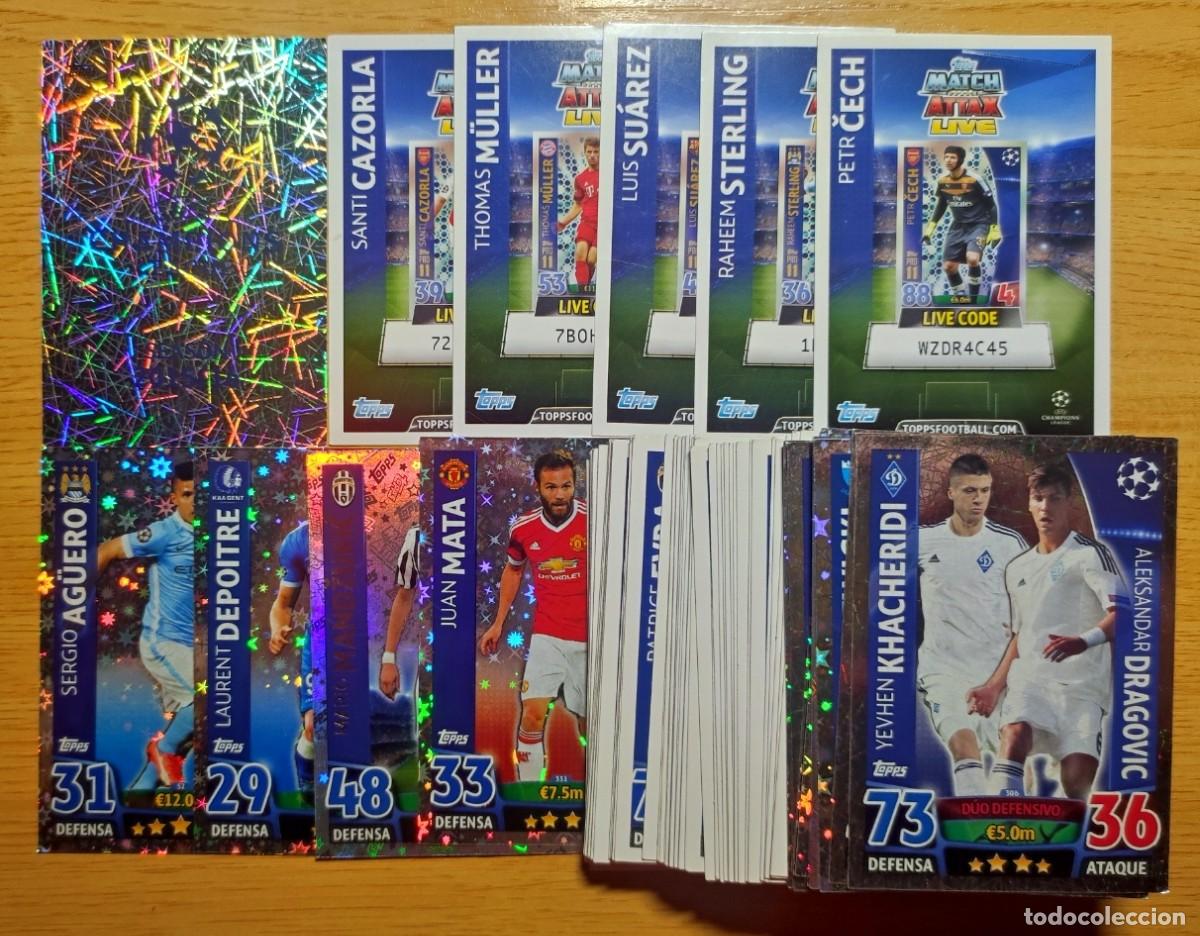 Cartes &agrave; collectionner de Football: Lote 70 cromos cards futbol Topps Match Attax UEFA Champions League 2015-16 - Con 5 Live Code