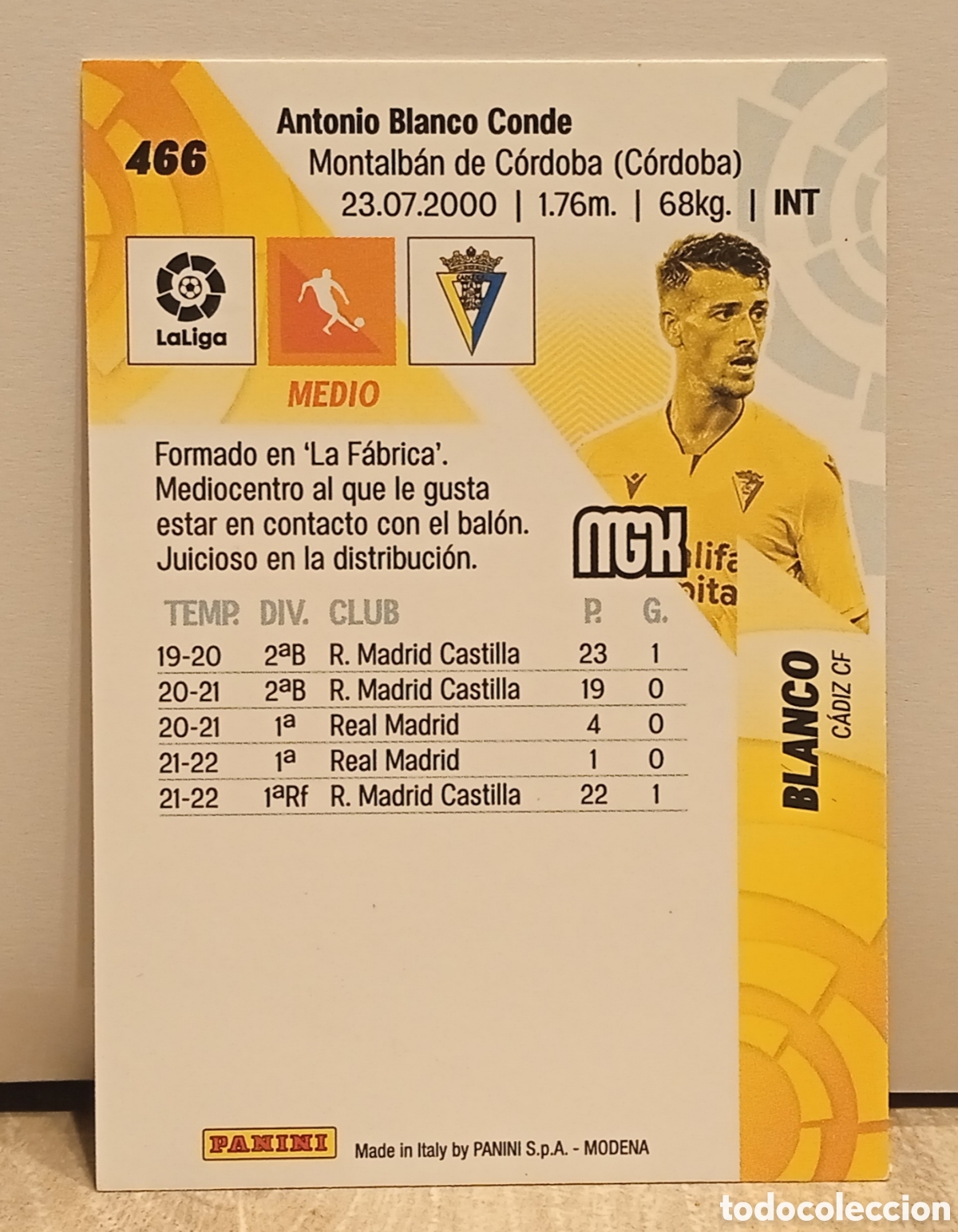 Cromos de f&uacute;tbol: MGK 22 23 N&deg;466 BLANCO - Foto 2
