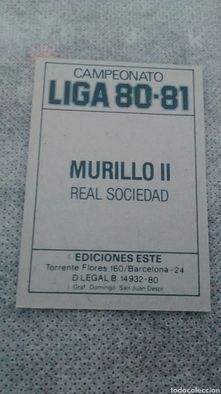 Cromos de f&uacute;tbol: 1980 80 81 1981 ESTE MURILLO II - Foto 2
