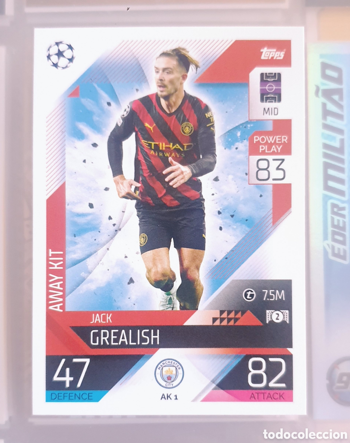 Fu&szlig;ball-Sticker: AK1 grealish away kit city topps match attax 22 23