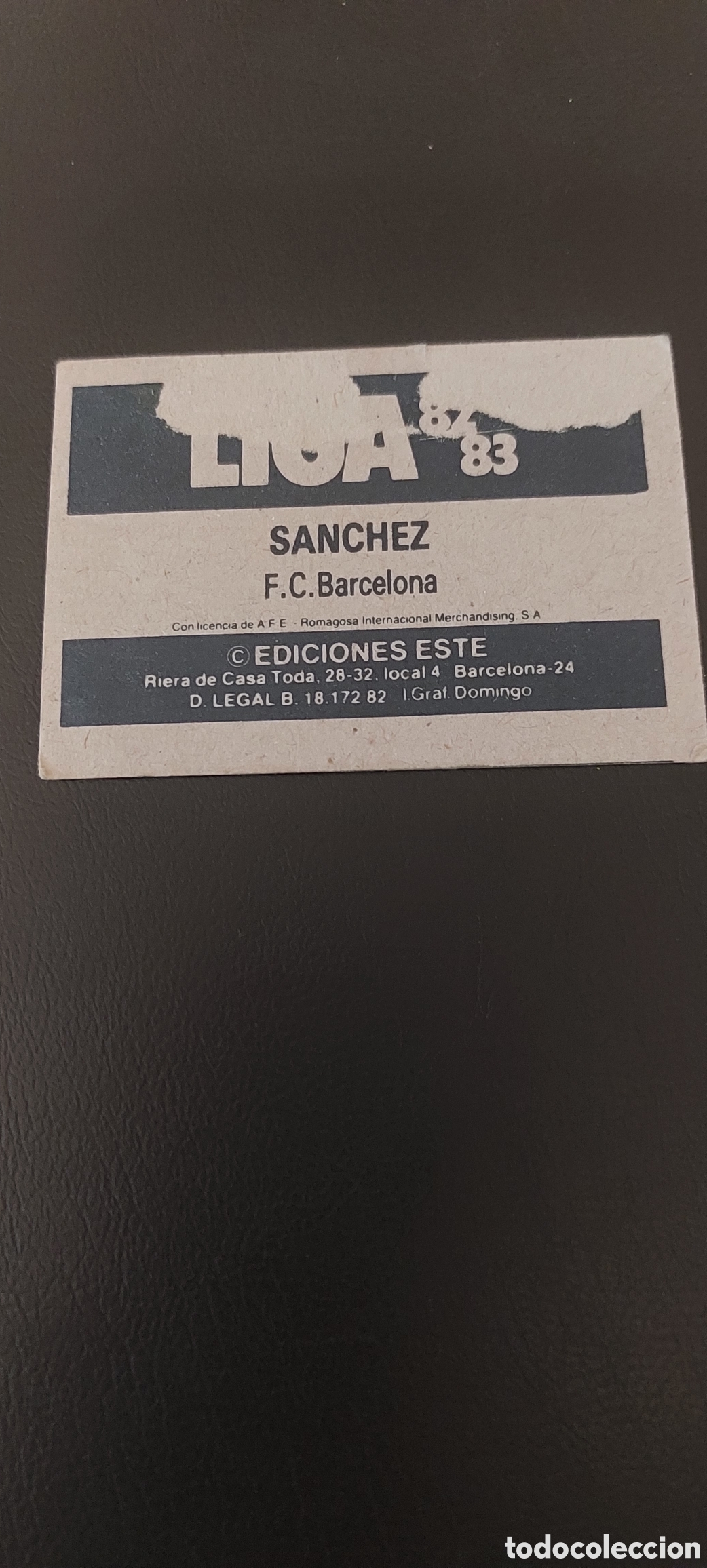Cromos de f&uacute;tbol: Sanchez error de corte barcelona 82/83 - Foto 2