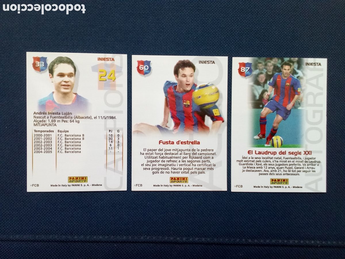 Cromos de f&uacute;tbol: 3 iniesta barsa campio 2004-05 - Foto 2