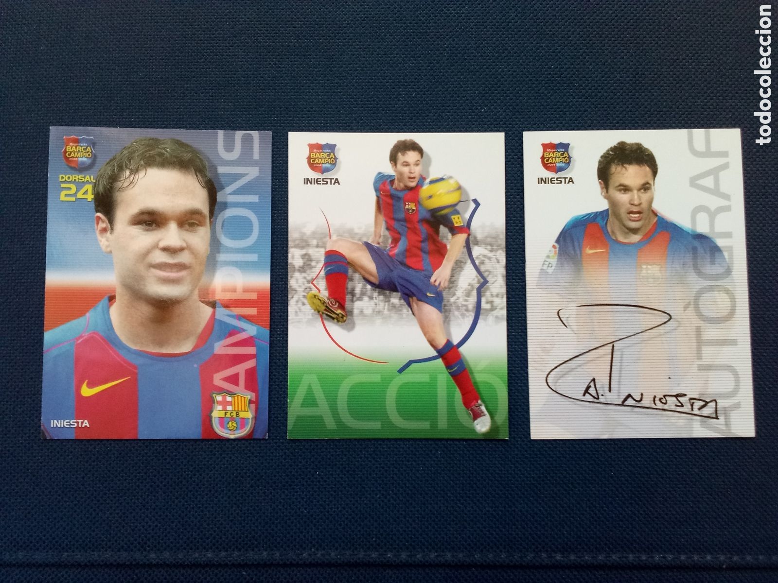 Cromos de f&uacute;tbol: 3 iniesta barsa campio 2004-05 - Foto 1