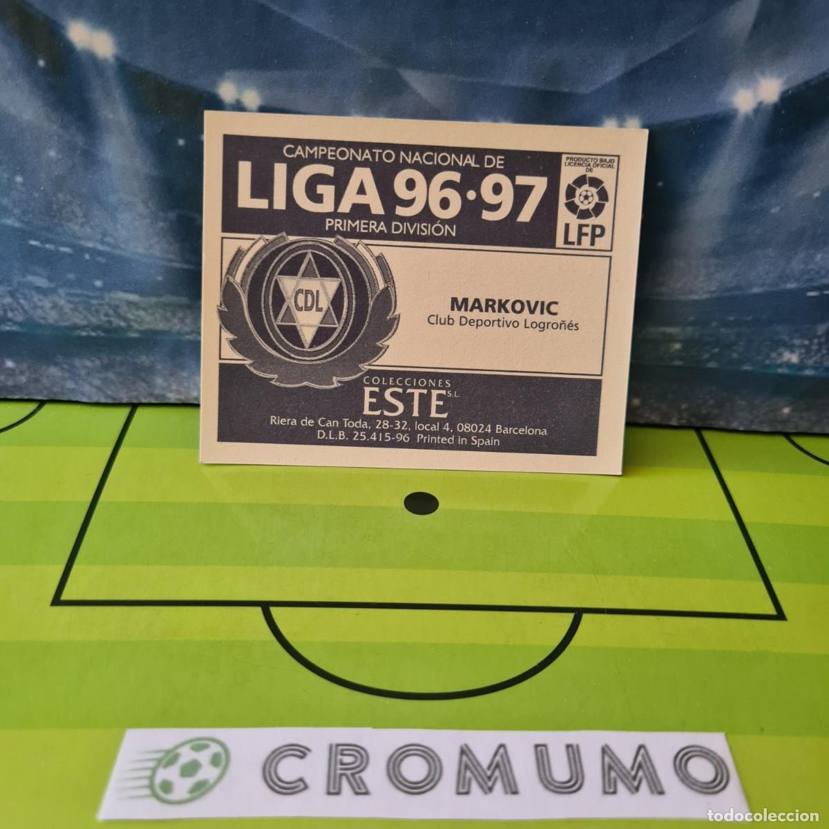Cromos de f&uacute;tbol: Markovic - Logro&ntilde;es - 1996 1997 96 97 - Cromo Ediciones Este - Nunca Pegado - Foto 2
