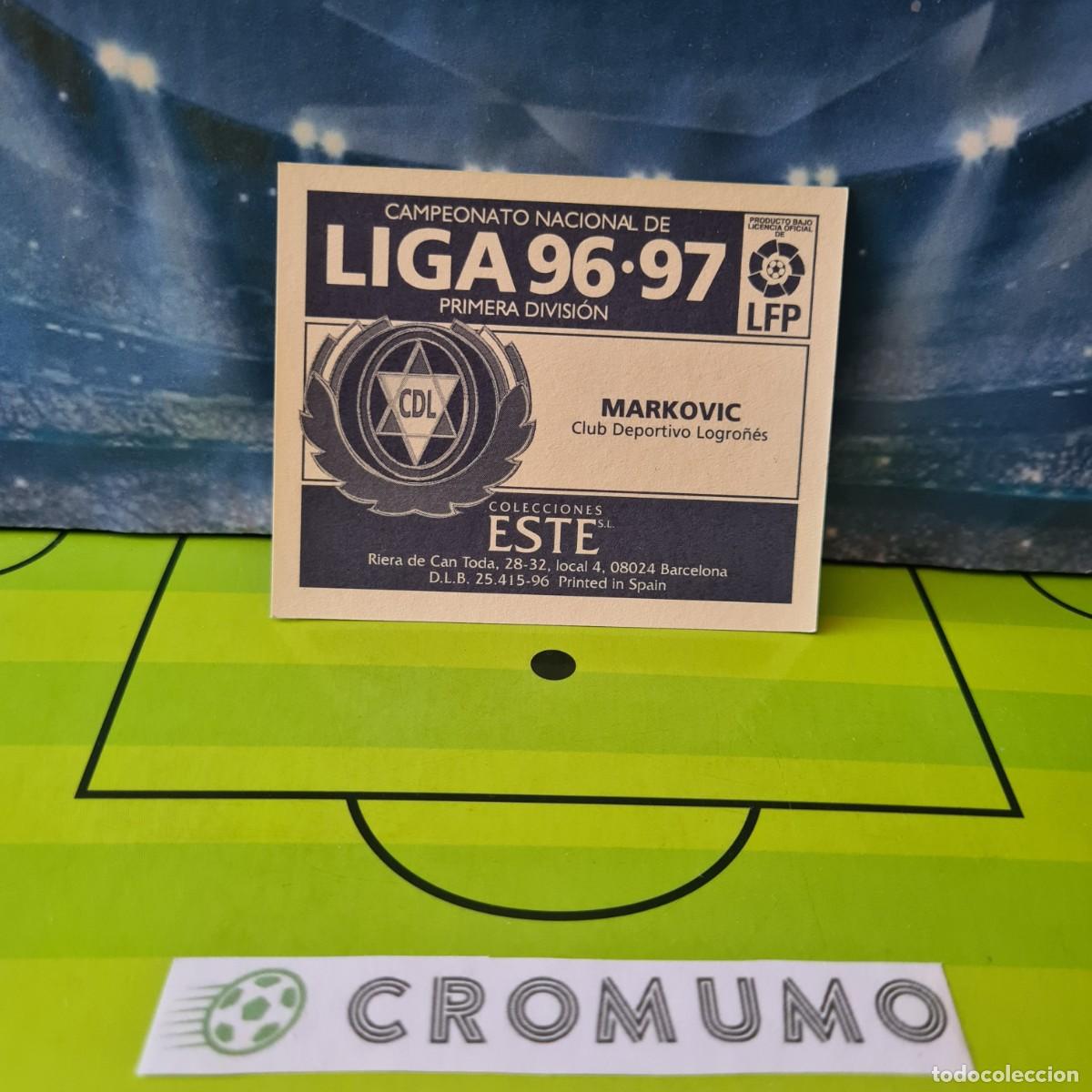 Cromos de f&uacute;tbol: Markovic - Logro&ntilde;es - 1996 1997 96 97 - Cromo Ediciones Este - Nunca Pegado - Foto 2