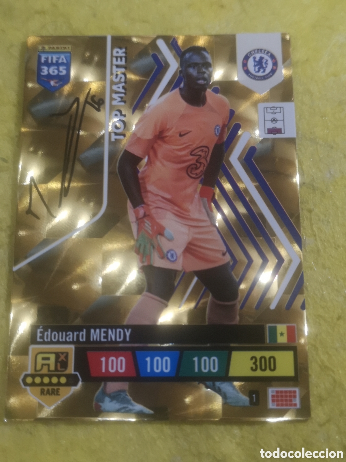 Cromos de f&uacute;tbol: FIFA 365 ADRENALYN 2023 TOP MASTER EDOUARD MENDY FIRMADA CHELSEA