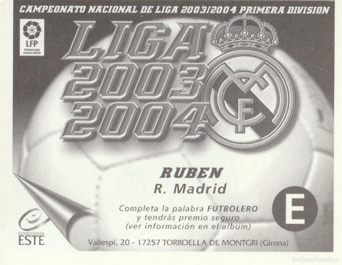 Cromos de f&uacute;tbol: ESTE 03-04 RUB&Eacute;N. NUNCA PEGADO. - Foto 2