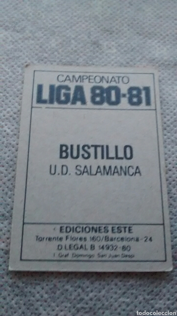 Cromos de f&uacute;tbol: 1980 80 81 1981 ESTE BUSTILLO - Foto 2