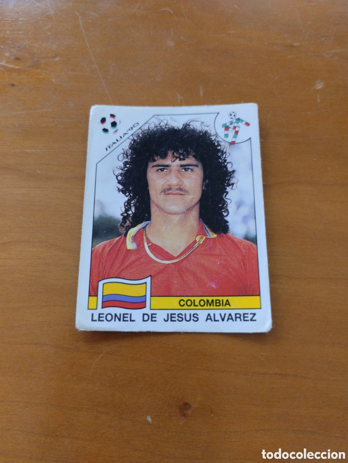 Cromos de F&uacute;tbol: LEONEL DE JESUS ALVAREZ COLOMBIA CROMO N 298 MUNDIAL ITALIA 90 PANINI 1990 NUNCA PEGADO