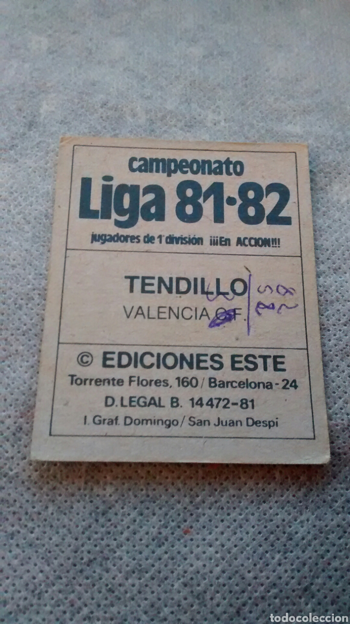 Cromos de f&uacute;tbol: 81 82 1981 1982 ESTE TENDILLO - Foto 2