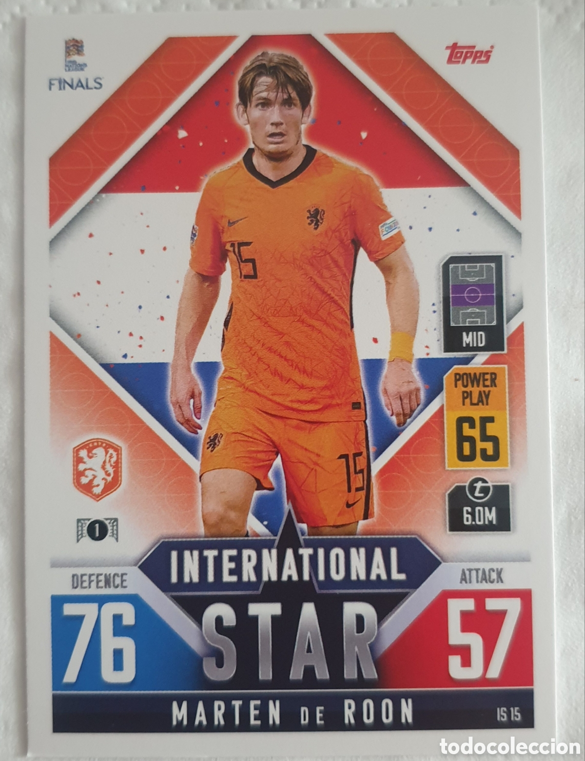 Fu&szlig;ball-Sticker: IS15 de roon topps match attax 101 uefa nations league finals 22