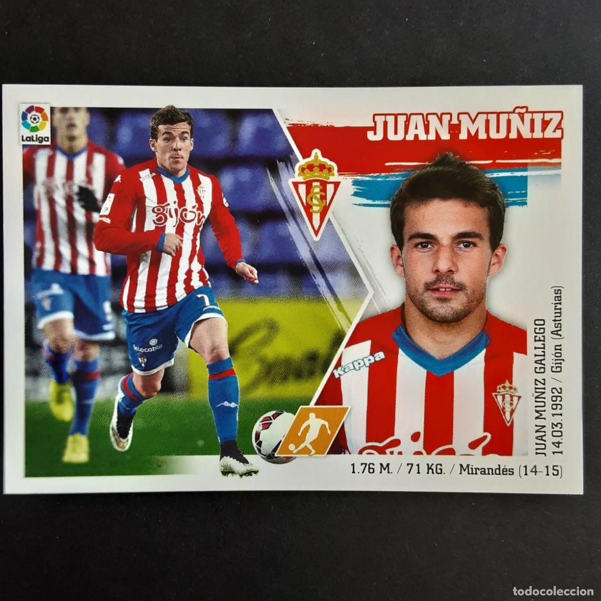 Cromos de F&uacute;tbol: CROMO LIGA 2015 2016 15 16 COLECCIONES ESTE PANINI N&ordm;22 JUAN MU&Ntilde;IZ-SP.GIJON NUNCA PEGADO