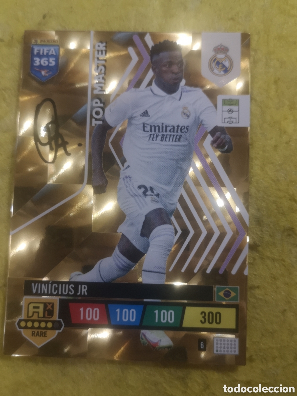 Cromos de f&uacute;tbol: FIFA 365 ADRENALYN 2023 TOP MASTER VINICIUS FIRMADA REAL MADRID 6