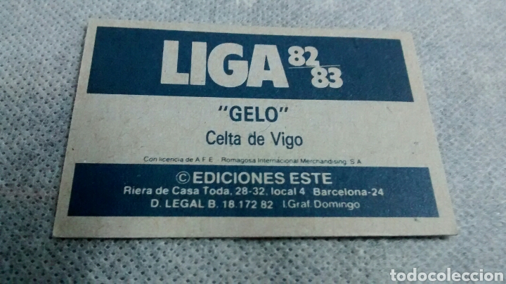 Cromos de f&uacute;tbol: 82 83 ESTE GELO - Foto 2