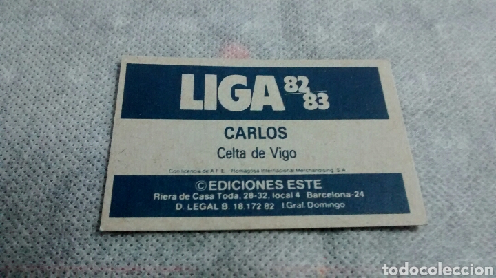 Cromos de f&uacute;tbol: 82 83 ESTE CARLOS - Foto 2