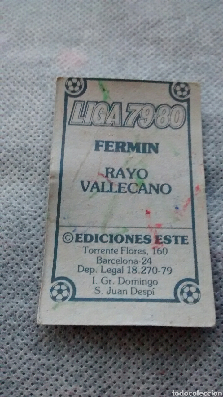 Cromos de f&uacute;tbol: FERMIN EDICIONES ESTE 79 80 RAYO - Foto 2