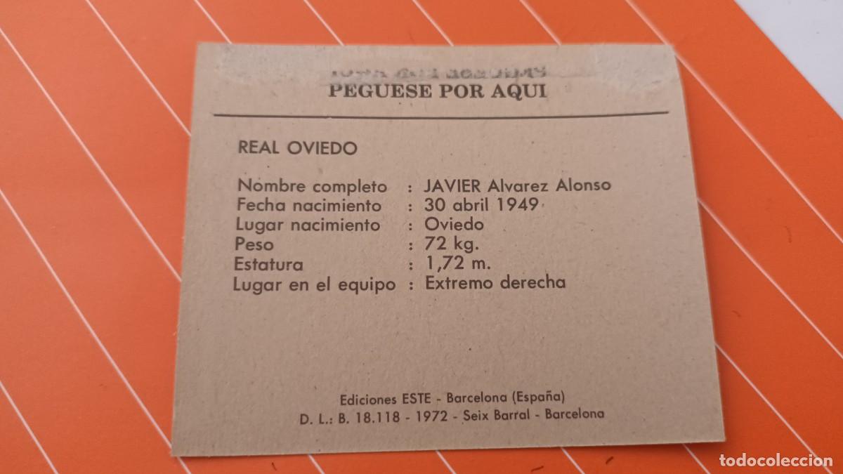Cromos de f&uacute;tbol: 72/73 ESTE. REAL OVIEDO javier - Foto 2