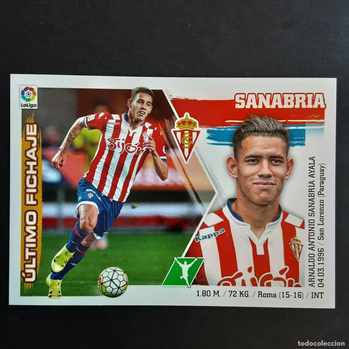 Cromos de f&uacute;tbol: CROMO LIGA 2015 2016 COLECCIONES ESTE PANINI FICHAJE N&ordm;36 SANABRIA-SP.GIJON NUNCA PEGADO
